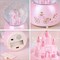 Castle Snow Globes Luminous Music Box Cartoon Christmas Snow House Automatic Spray Snowflake Rotating Crystal Ball with Color Changing LED Lights for Home Decoration Birthday Gift